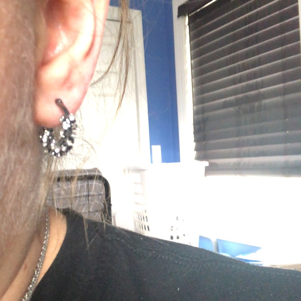 Black Hoop Earring - Picture 2 of 2